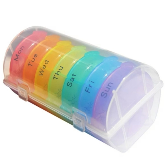 New Container Portable Travel Case 7 Day Pill Organizer 14 Compartments for … - Picture 1 of 4